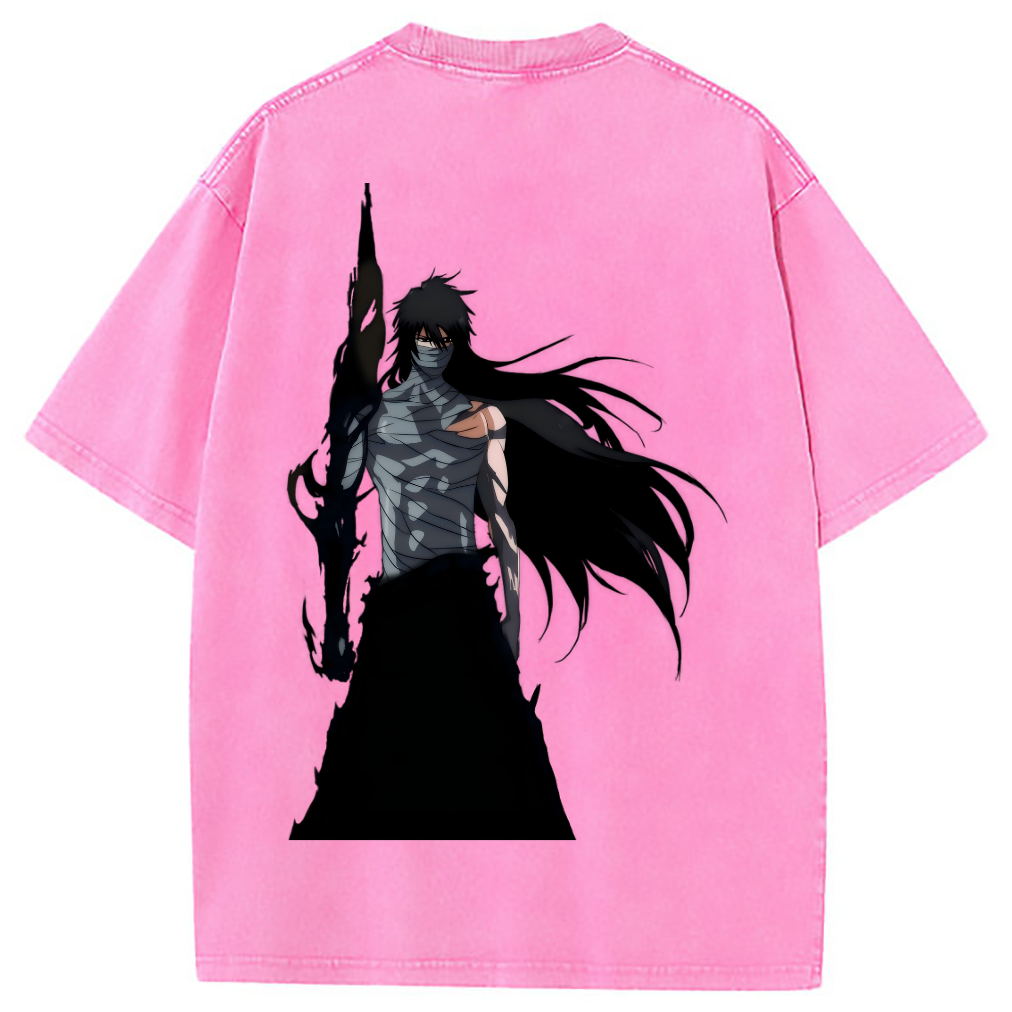 （画像用） ブリーチ 黒崎一護（くろさき いちご）BLEACH Kurosaki Ichigo 綿100% ヴィンテージ風 半袖Tシャツ（背面プリント）